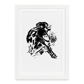 Amateur de basket-ball - Affiche encadrée (27 × 37 cm) - blanc - Devant