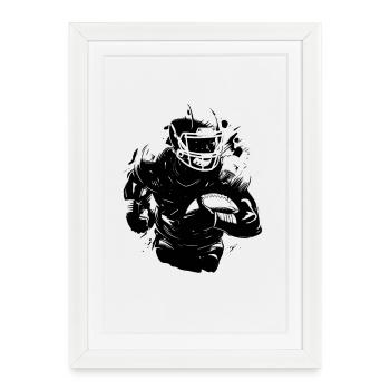 Footballeur - Affiche encadrée (27 × 37 cm) - blanc - Devant