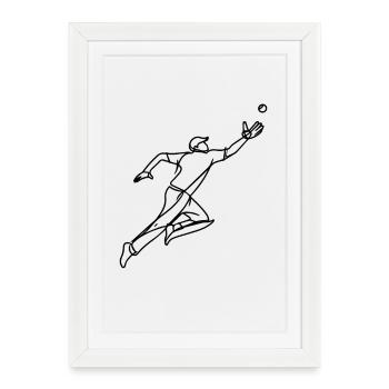 Gardien de cricket - Affiche encadrée (27 × 37 cm) - blanc - Devant
