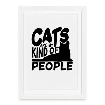 Cat Lover Joke - Framed poster (27 × 37 cm) - white - Front