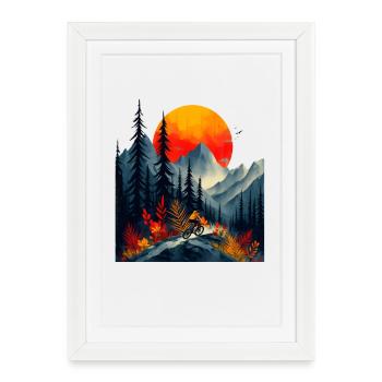Mountain biking - Framed poster (27 × 37 cm) - white - Front