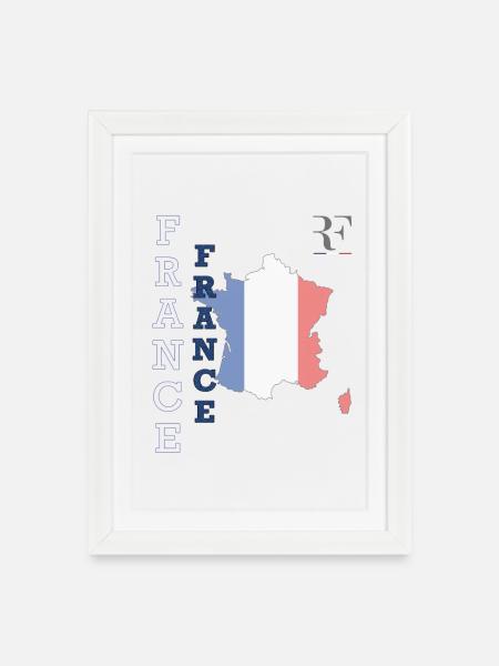 Stil der französischen Flagge und Patriotismus - Gerahmtes Poster (27 × 37 cm) - Weiß
