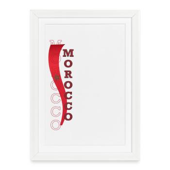 Drapeau du Maroc qui Inspire le Respect Admiration - Affiche encadrée (27 × 37 cm) - blanc - Devant