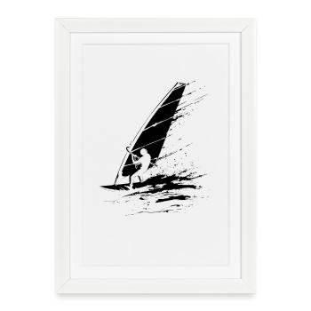 Windsurfers - Framed poster (27 × 37 cm) - white - Front