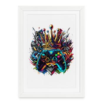Manette de jeu Royal Graffiti - Affiche encadrée (27 × 37 cm) - blanc - Devant