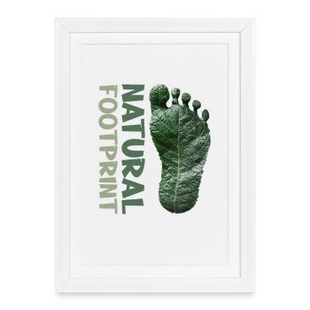 Chemise de conservation du climat Empreinte naturelle - Affiche encadrée (27 × 37 cm) - blanc - Devant