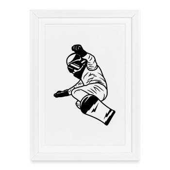 Funny Snowboard Boy - Framed poster (27 × 37 cm) - white - Front