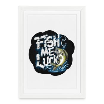Fish Comfort Moto Design - Framed poster (27 × 37 cm) - white - Front
