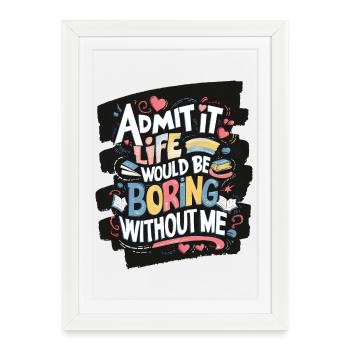 Fun educational quote T-shirt - Framed poster (27 × 37 cm) - white - Front