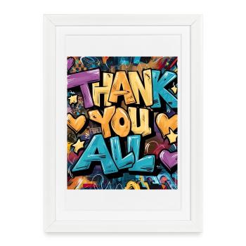 Impression de remerciement de style graffiti - Affiche encadrée (27 × 37 cm) - blanc - Devant