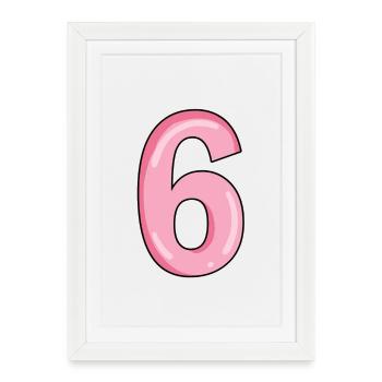 Number 6 Number - Framed poster (27 × 37 cm) - white - Front