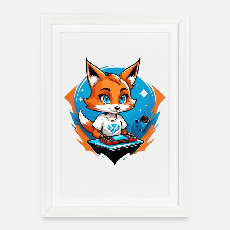 Foxie de jeu - Affiche encadrée (27 × 37 cm) - blanc