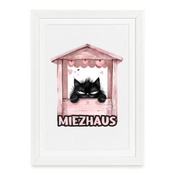 Annoyed cat in her kitty funny funny - Framed poster (27 × 37 cm) - white - Front