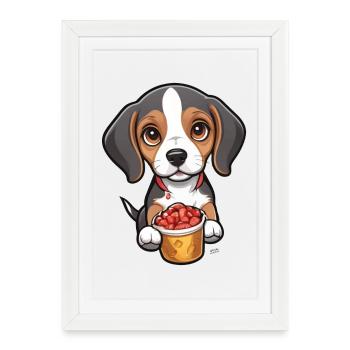 Tiny Beagle Pup - Framed poster (27 × 37 cm) - white - Front
