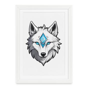 White Wolf - Framed poster (27 × 37 cm) - white - Front