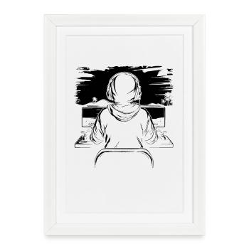 Croquis du joueur - Affiche encadrée (27 × 37 cm) - blanc - Devant