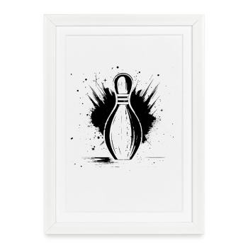 Quilles de bowling - Affiche encadrée (27 × 37 cm) - blanc - Devant