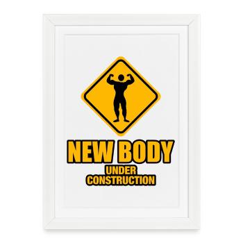 new body under construction - Framed poster (27 × 37 cm) - white - Front