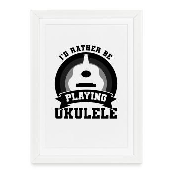 Ukulele Player Wit - Framed poster (27 × 37 cm) - white - Front