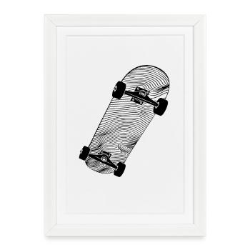 Skateboard Drawing - Framed poster (27 × 37 cm) - white - Front