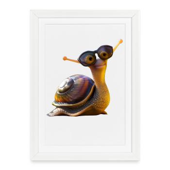 Escargots Vineyard Escargots coquille d’escargot - Affiche encadrée (27 × 37 cm) - blanc - Devant