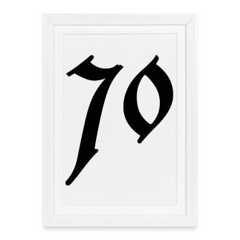70. 70 YEARS. 70th ANNIVERSARY. 70 YEARS ANNIVERSARY. - Framed poster (27 × 37 cm) - white - Front