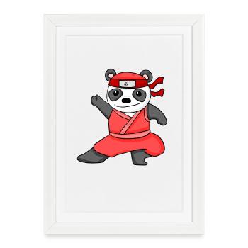 Ninja Panda - Affiche encadrée (27 × 37 cm) - blanc - Devant