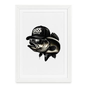 maître de la basse rayée - Affiche encadrée (27 × 37 cm) - blanc - Devant