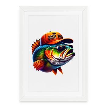 Roi du bar rayé - Affiche encadrée (27 × 37 cm) - blanc - Devant