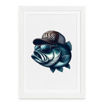 chasseur de bar rayé - Affiche encadrée (27 × 37 cm) - blanc - Devant