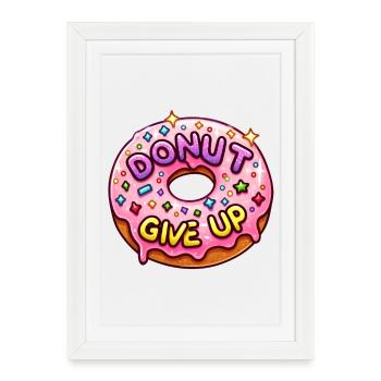 Donut abandonner - Affiche encadrée (27 × 37 cm) - blanc - Devant