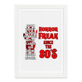 Horror shirt for fans of horror movies - Framed poster (27 × 37 cm) - white - Front