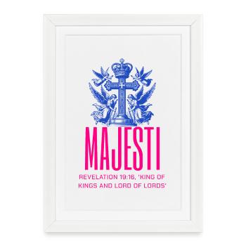 Citation biblique majestueuse sur le design - Affiche encadrée (27 × 37 cm) - blanc - Devant