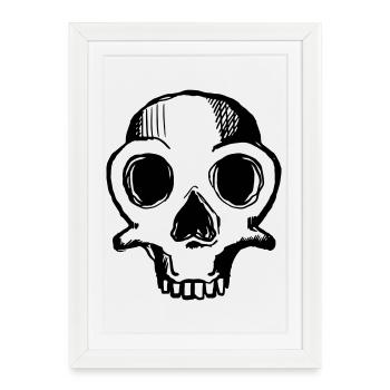 skull 1c - Framed poster (27 × 37 cm) - white - Front