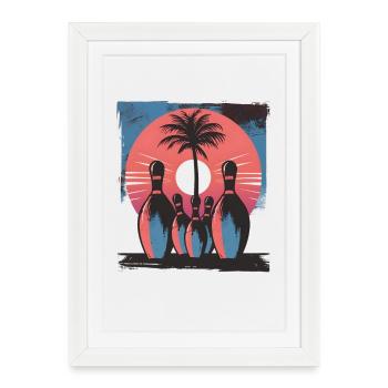 Bowling - Affiche encadrée (27 × 37 cm) - blanc - Devant