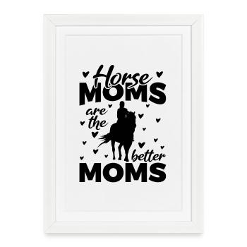 Maman Chevaux - Affiche encadrée (27 × 37 cm) - blanc - Devant