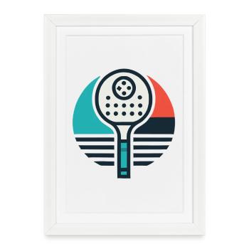 Emblème de pickleball - Affiche encadrée (27 × 37 cm) - blanc - Devant