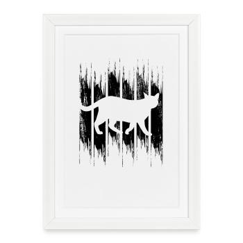 Cat - Framed poster (27 × 37 cm) - white - Front