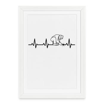 Welder Heart Line - Framed poster (27 × 37 cm) - white - Front