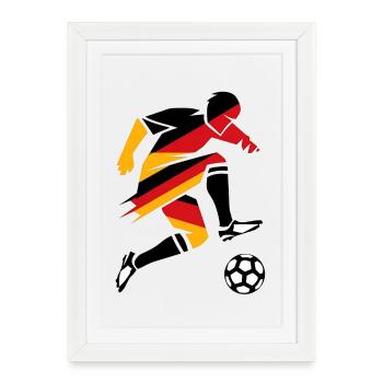 German Football Fan Rebel Illustration - Framed poster (27 × 37 cm) - white - Front
