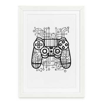Game Controllers - Framed poster (27 × 37 cm) - white - Front