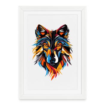 Wolf Motif Wolves Wolf Pack Gray Wolfhound Wolf - Framed poster (27 × 37 cm) - white - Front