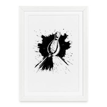 Bowling Drawing - Framed poster (27 × 37 cm) - white - Front