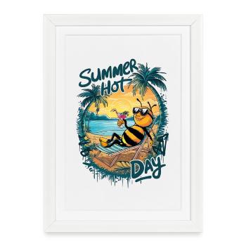 Summer Beehive Relax - Framed poster (27 × 37 cm) - white - Front