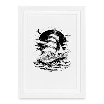 Sailing ship - Framed poster (27 × 37 cm) - white - Front