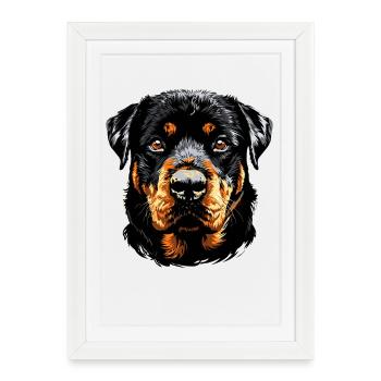 Les chiens Rottweiler aiment les fiers amateurs de rottweiler - Affiche encadrée (27 × 37 cm) - blanc - Devant