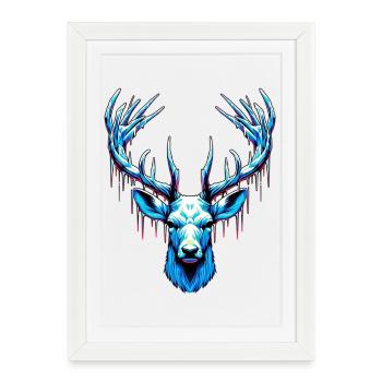 Ice Stag - Framed poster (27 × 37 cm) - white - Front