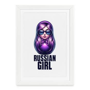 Fille russe ! Russie Matriochka Russe pour - Affiche encadrée (27 × 37 cm) - blanc - Devant