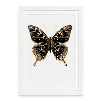 Butterfly Wings Colorful Butterfly Butterflies - Framed poster (27 × 37 cm) - white - Front