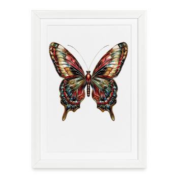 Butterfly Wings Colorful Butterfly Butterflies - Framed poster (27 × 37 cm) - white - Front